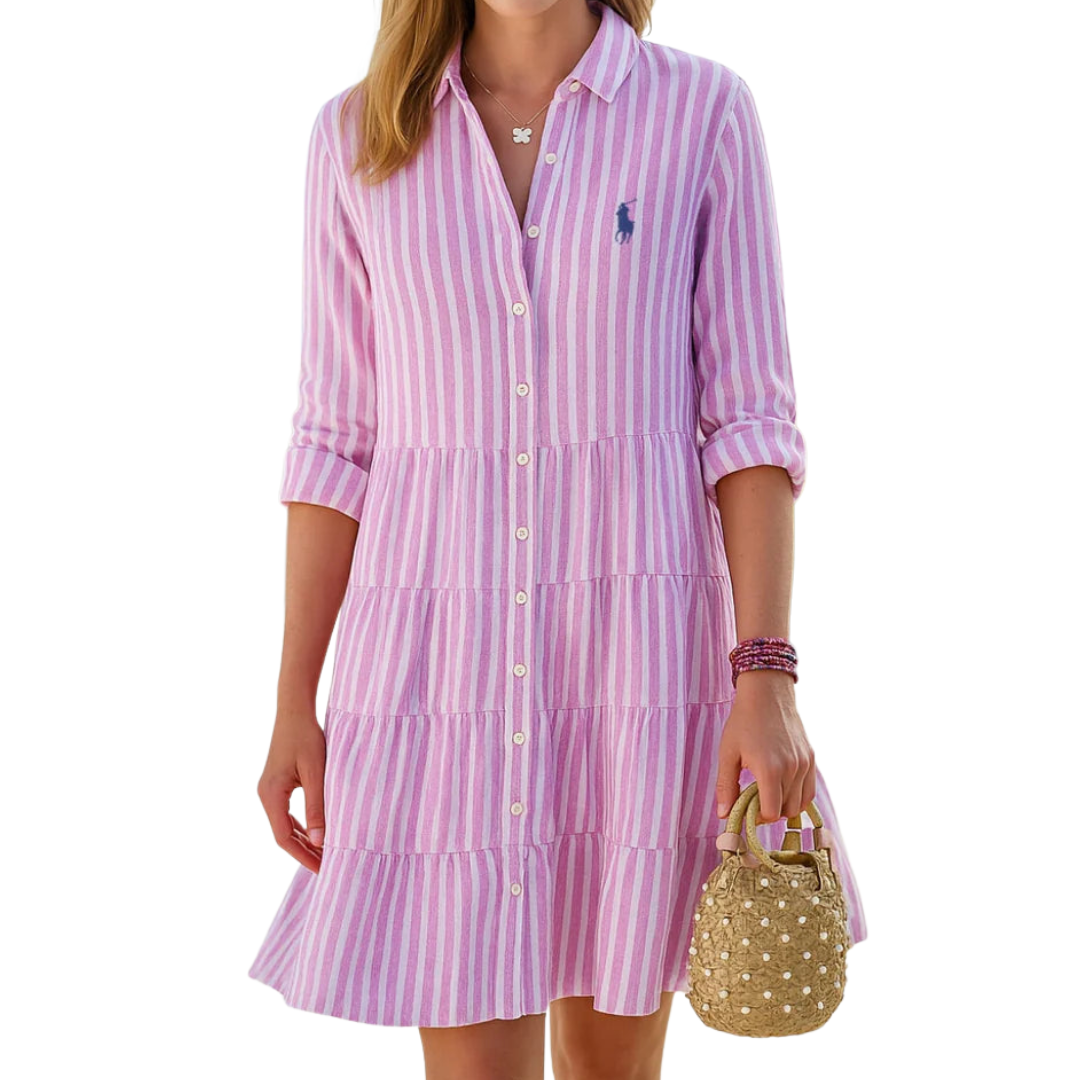Vestito con bottoni in cotone