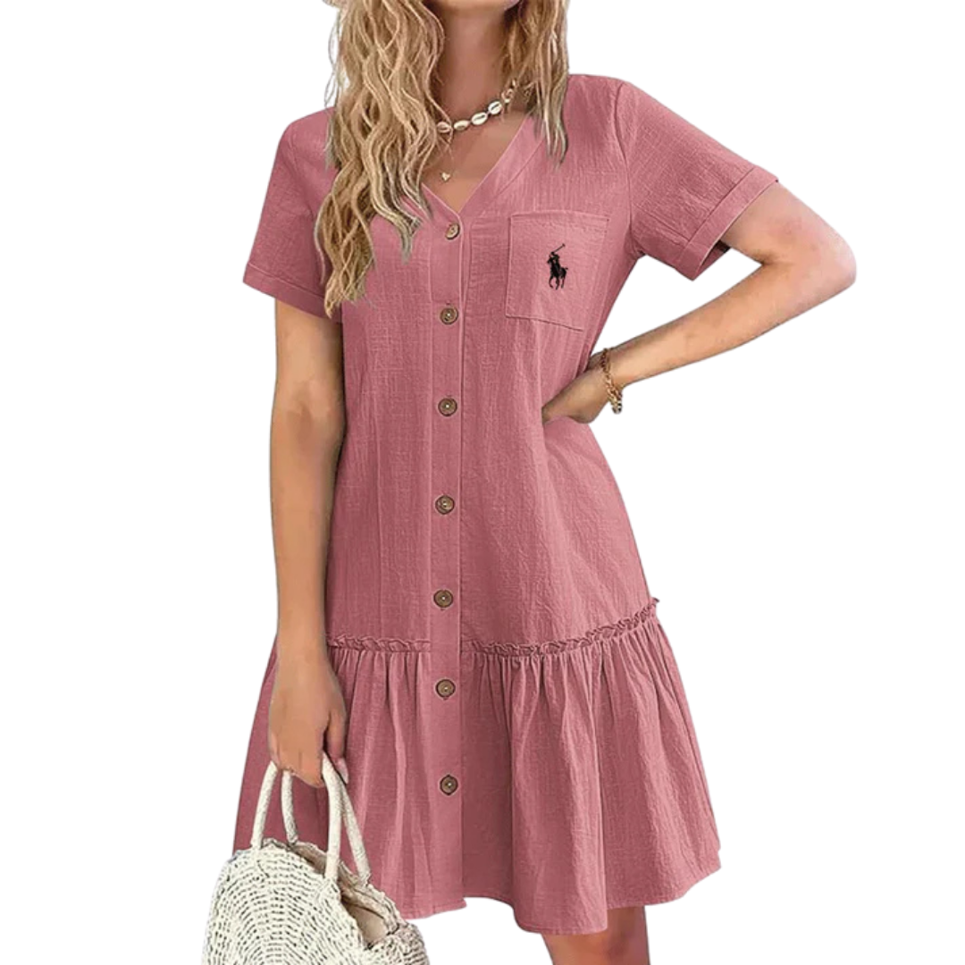 Vestito con Bottoni in cotone