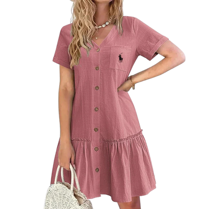 Vestito con Bottoni in cotone