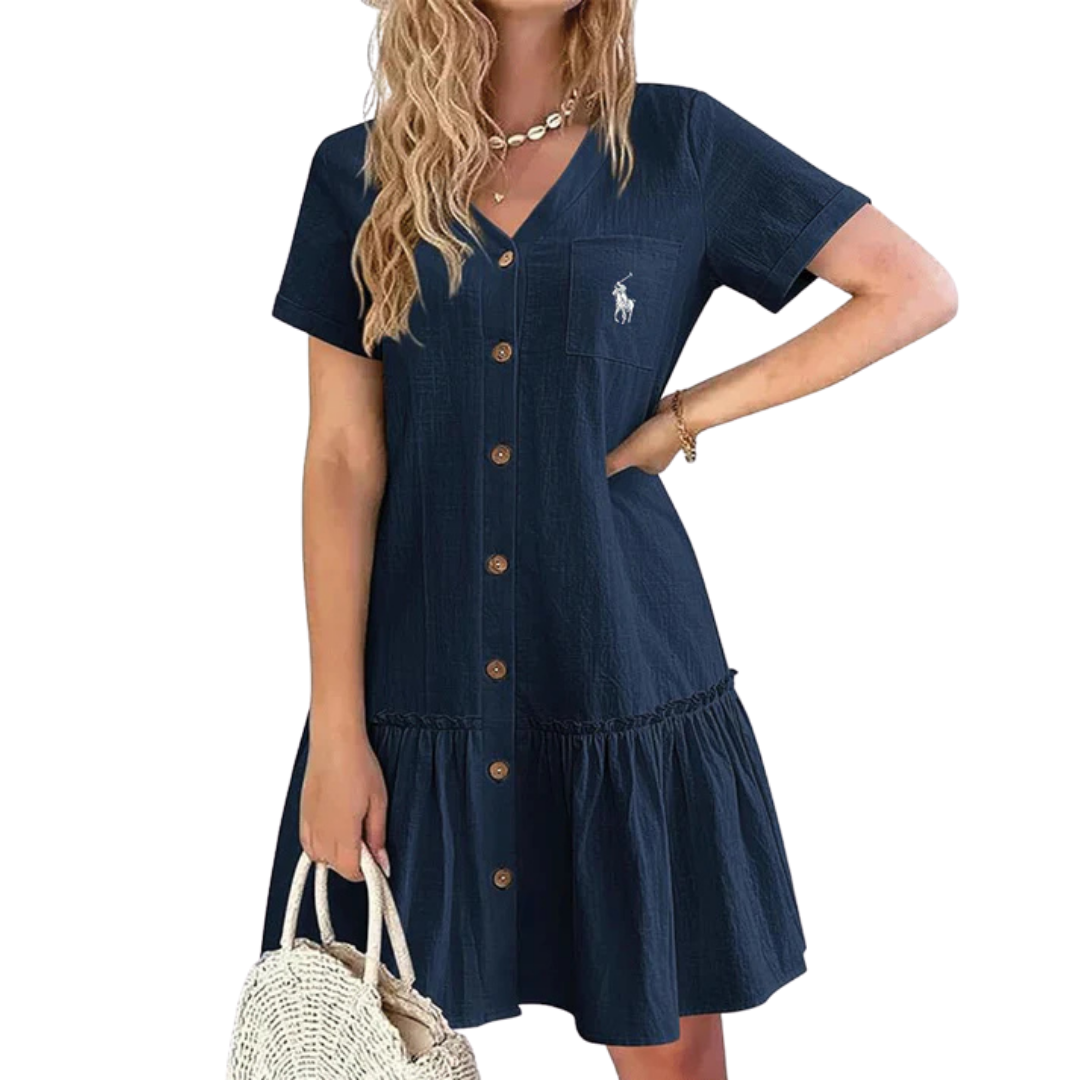 Vestito con Bottoni in cotone