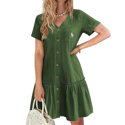 Vestito con Bottoni in cotone