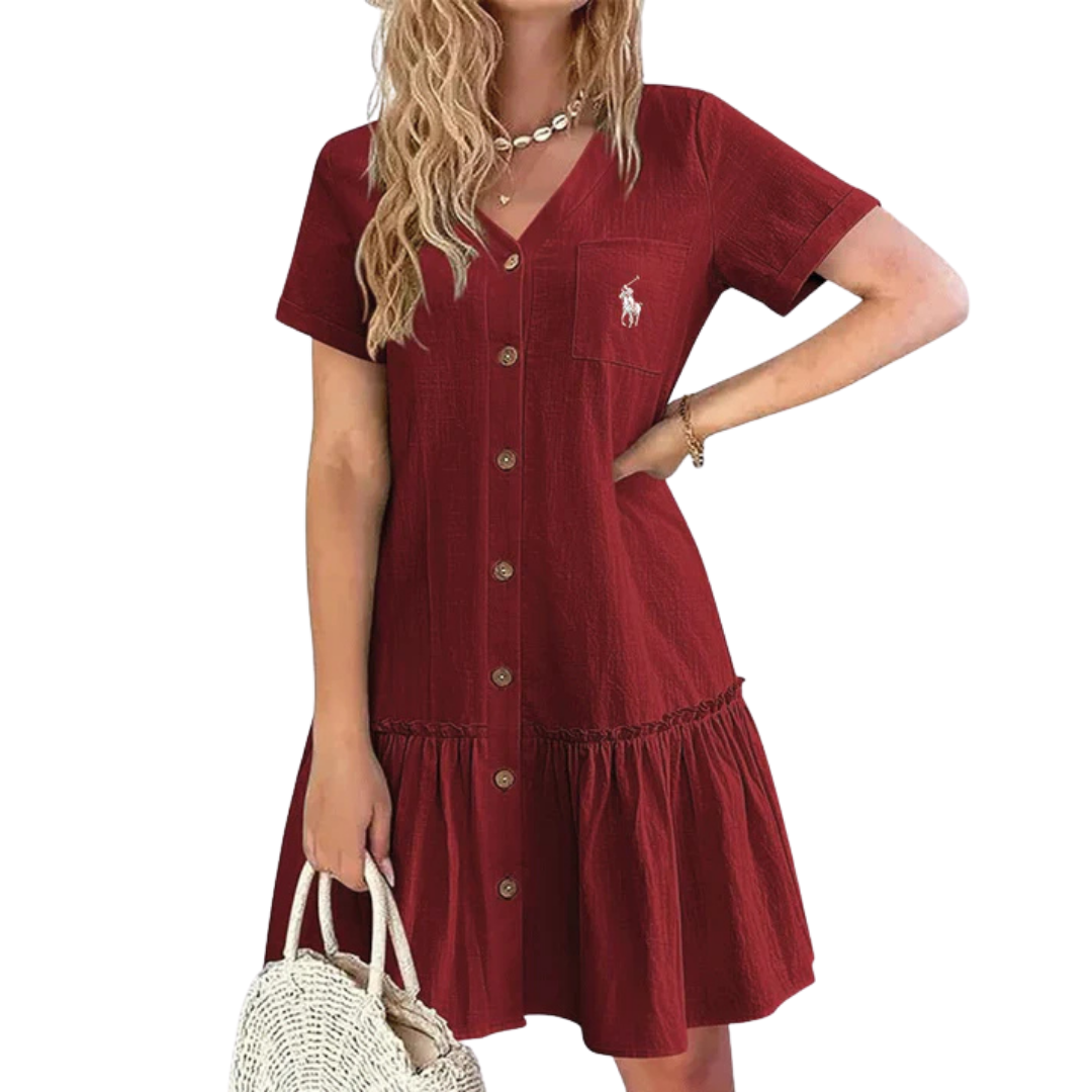 Vestito con Bottoni in cotone