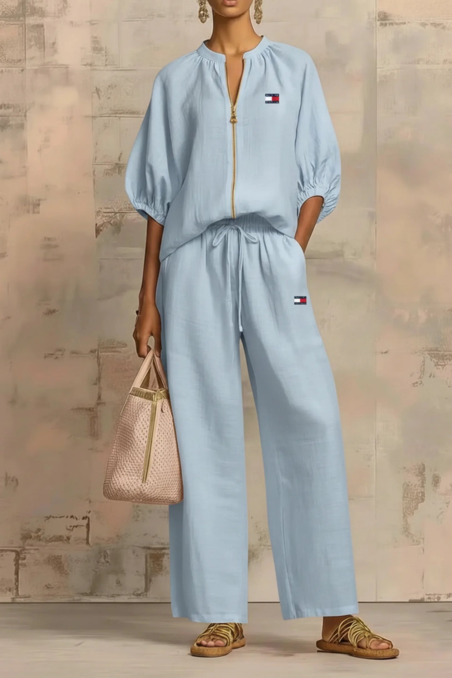 Coordinato Tommy Hilfiger in lino e cotone - Maglia + Pantalone IN OMAGGIO
