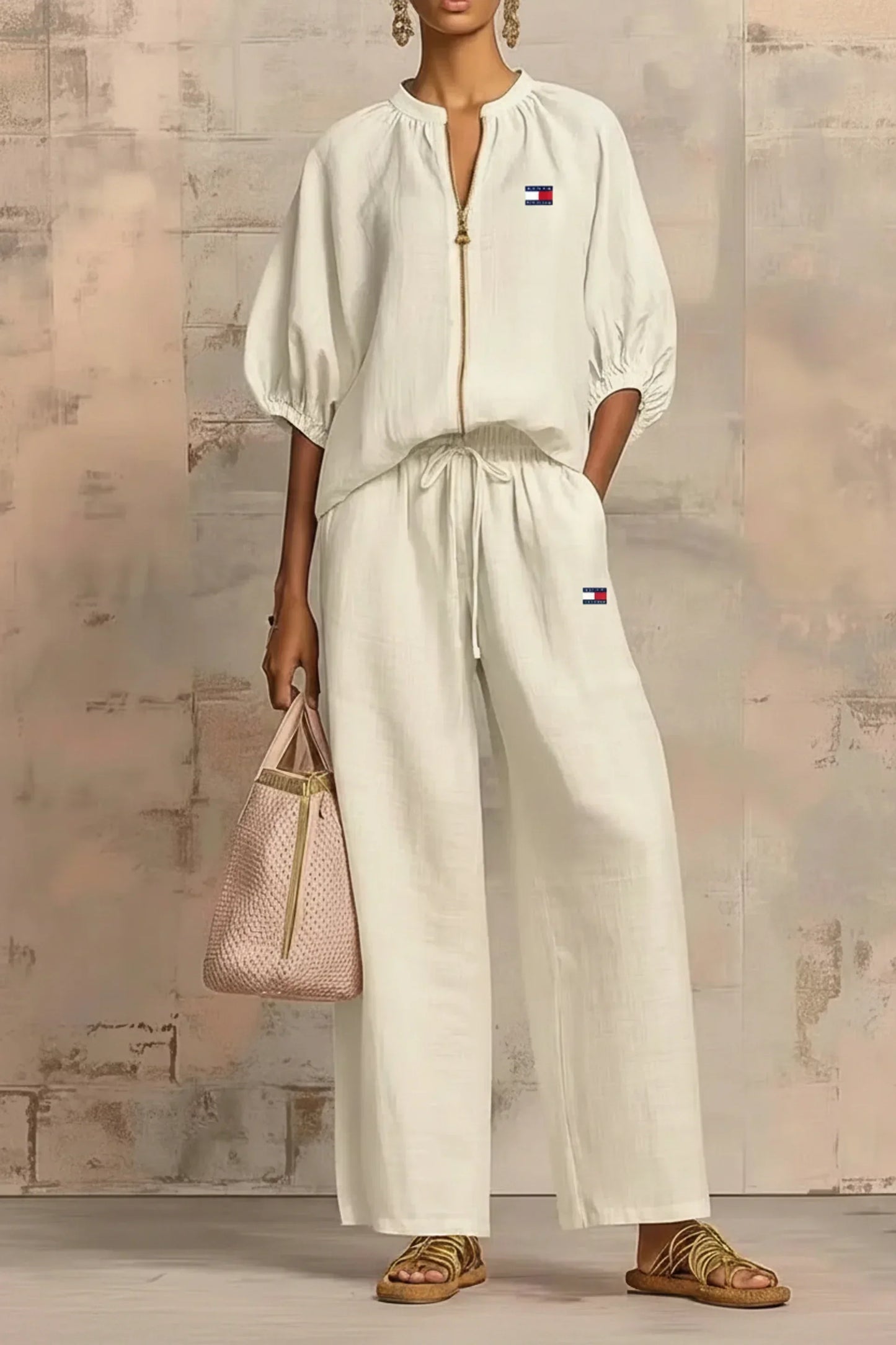 Coordinato Tommy Hilfiger in lino e cotone - Maglia + Pantalone IN OMAGGIO