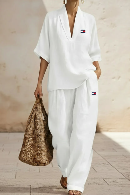 Coordinato Tommy Hilfiger in lino e cotone - Maglia + Pantalone IN OMAGGIO