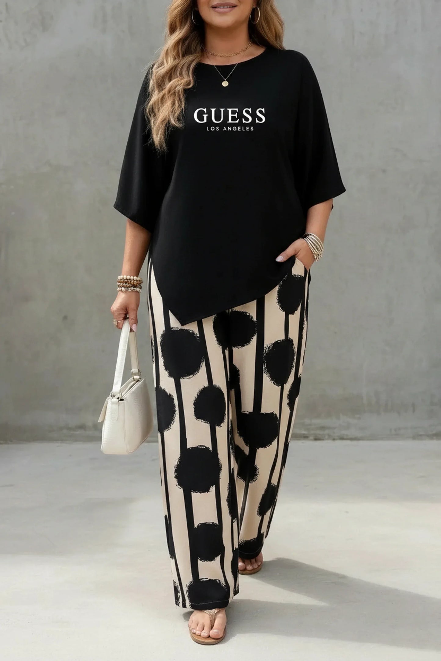 Coordinato Guess in lino e cotone - Maglia + Pantalone IN OMAGGIO