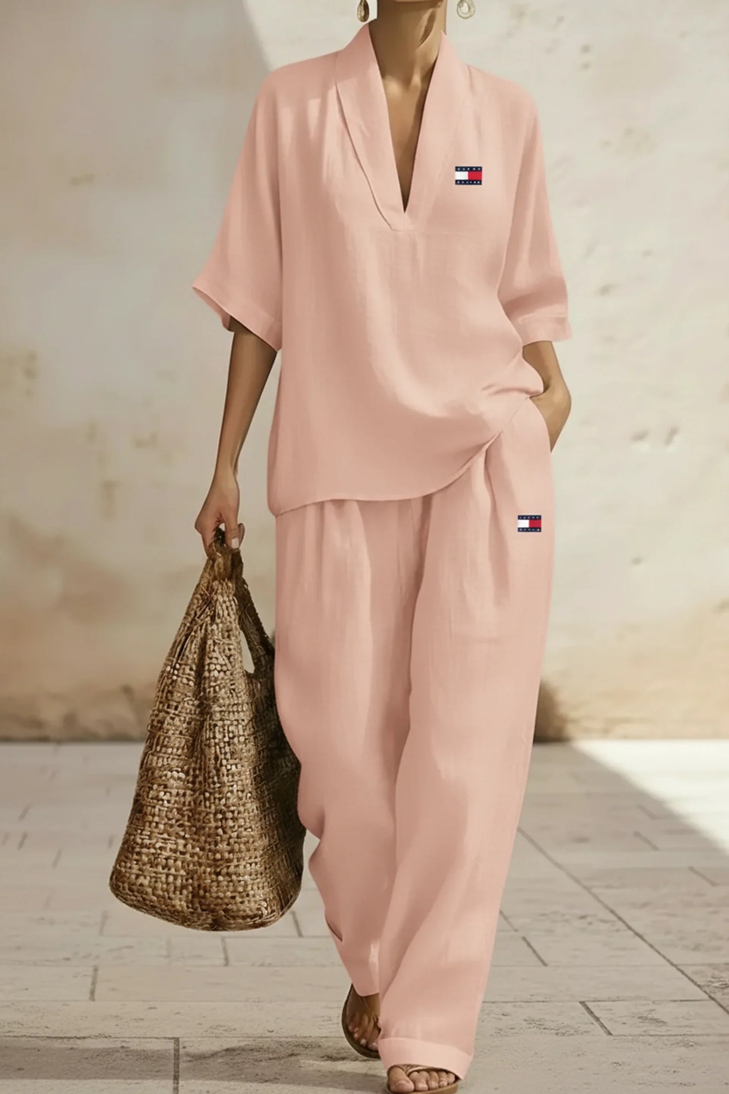 Coordinato Tommy Hilfiger in lino e cotone - Maglia + Pantalone IN OMAGGIO