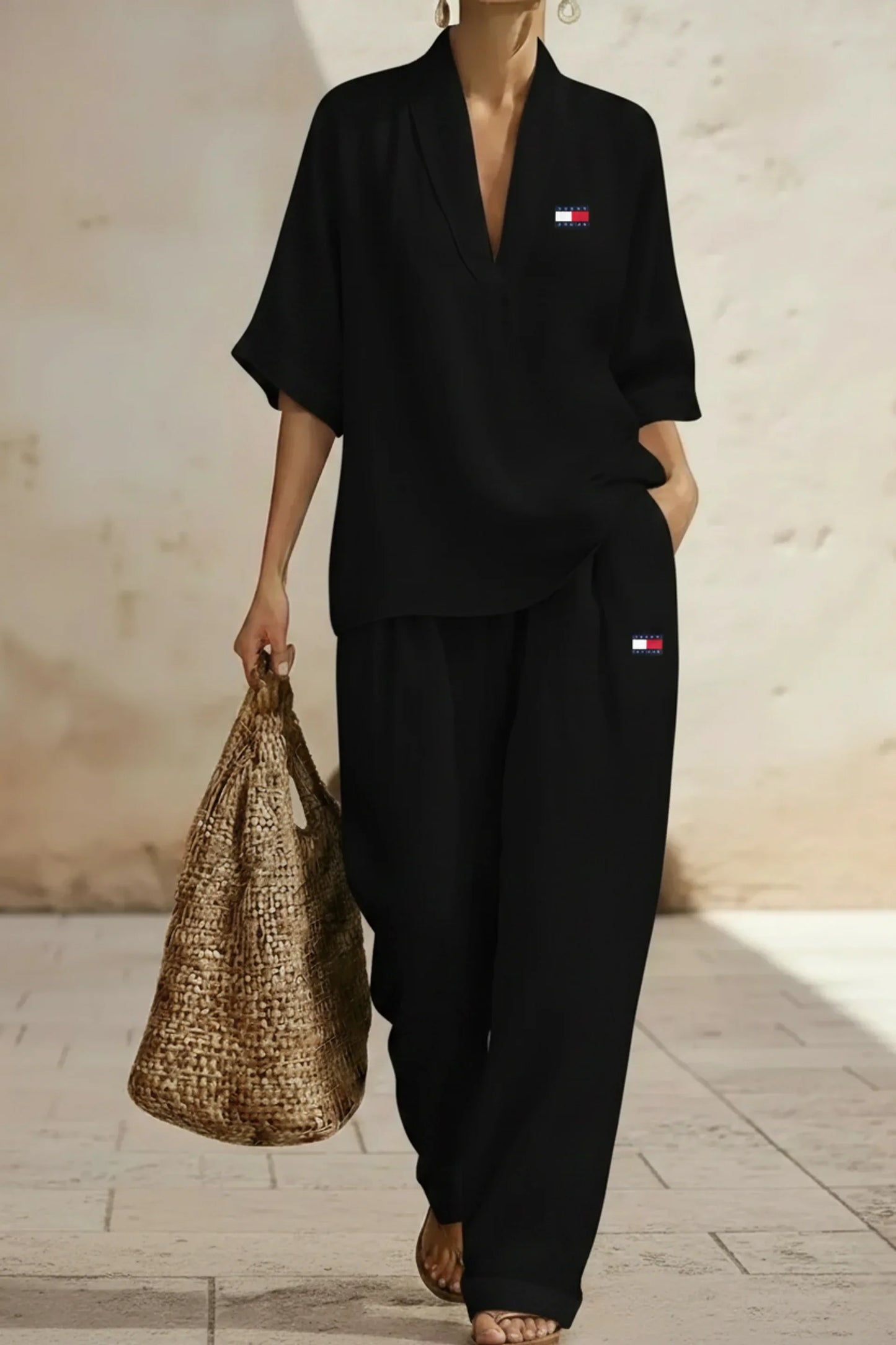 Coordinato Tommy Hilfiger in lino e cotone - Maglia + Pantalone IN OMAGGIO
