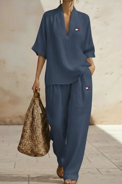 Coordinato Tommy Hilfiger in lino e cotone - Maglia + Pantalone IN OMAGGIO